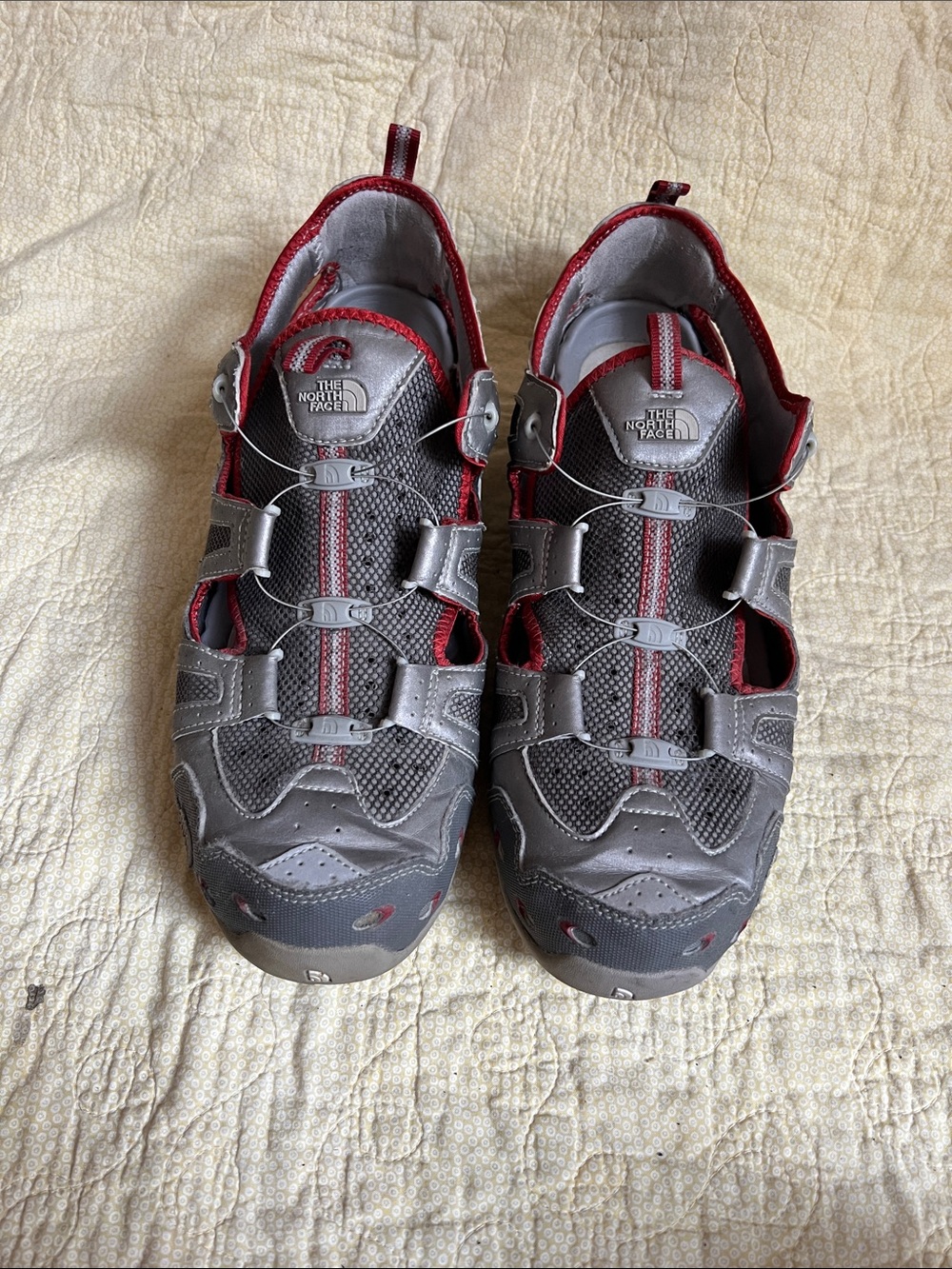 The North Face Men’s Gray and Red Hydrotrak Sandals